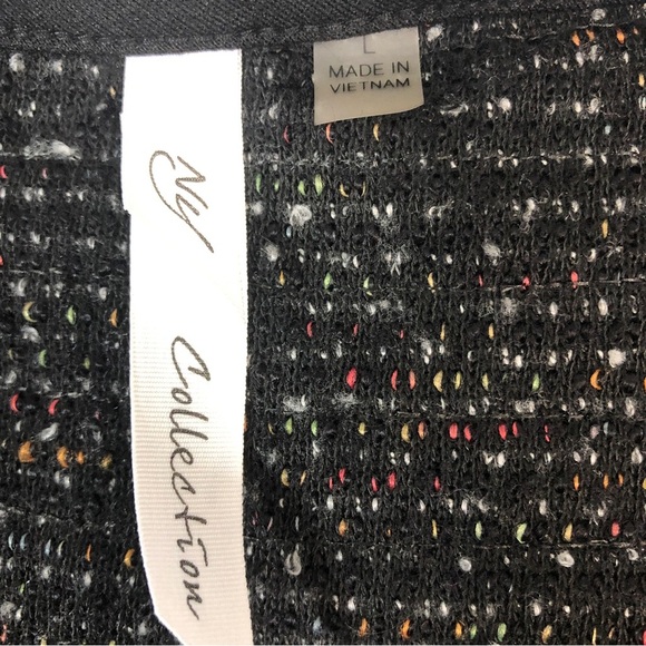 NY Collection Tweed Style Open Front Cardigan Large - Picture 4 of 9